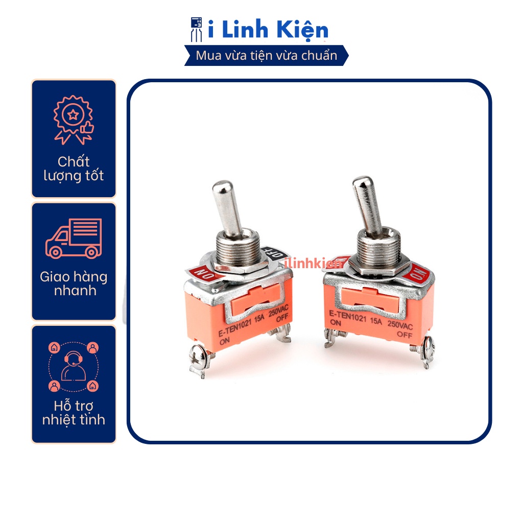 Công tắc gạt đơn E-TEN1021 15A 250V 2 chế độ 2P