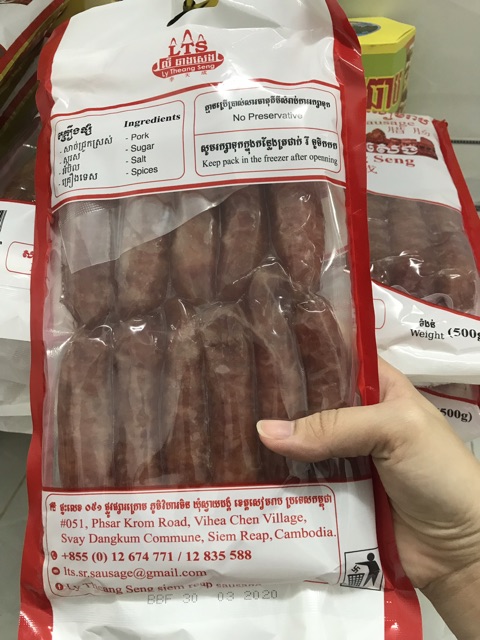 Lạp xưởng heo & bò đặc sản Campuchia