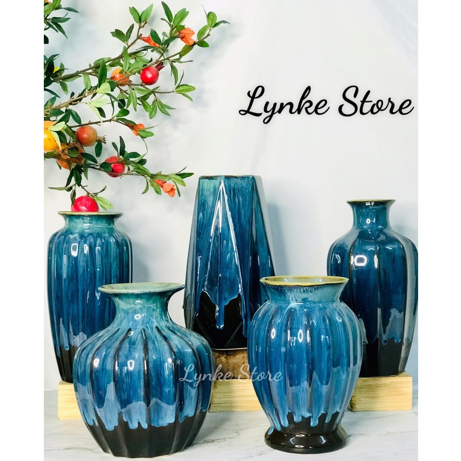 Bình Hoa Lọ Hoa Men Hỏa Biến - Gốm Sứ Bát Tràng - Dùng Trang Trí Nội Thất Decor Văn Phòng