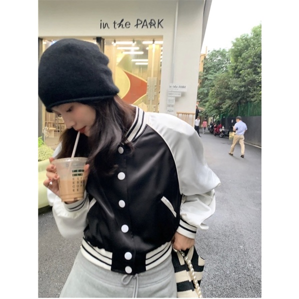 áo khoác bóng chày thời trang nữ thiêu full lưng