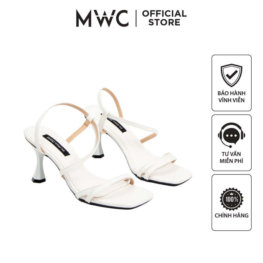 Giày MWC 4115 - Giày Cao Gót Nữ Thiết Kế 2 Quai Mảnh Mũi Vuông