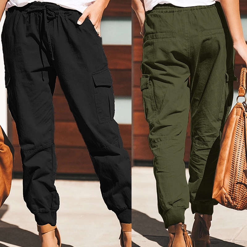 Quần Dài ZANZEA Ống Rộng Lưng Thun Thời Trang Cho Nữ