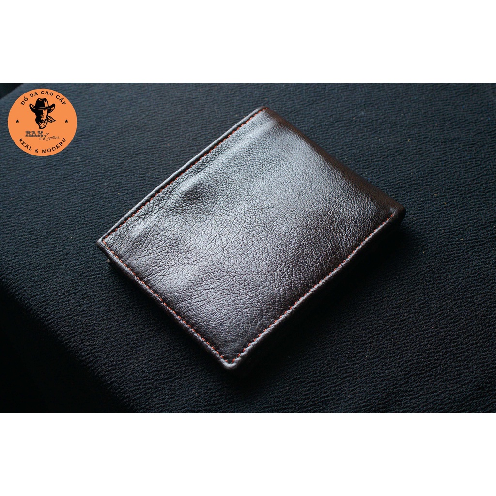 Ví nam da bò màu nâu dáng ngang - RAM Leather