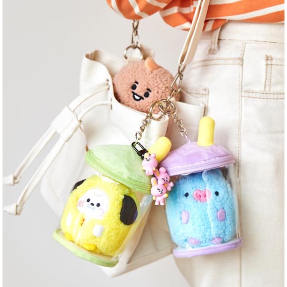 MÓC CHÌA KHÓA GẤU BÔNG BT21 TRÀ SỮA