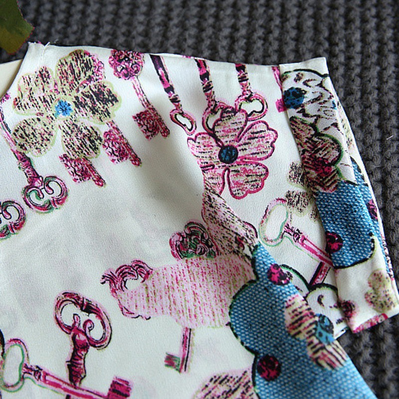 Set áo ngắn tay in hoa + quần dài cho bé gái