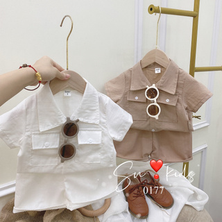 Bộ đũi cổ vest bé trai