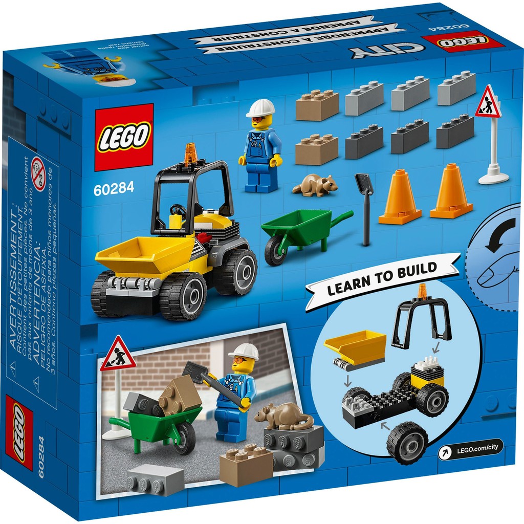 LEGO 60284 City - Xe Xúc Lật Sửa Chữa Đường