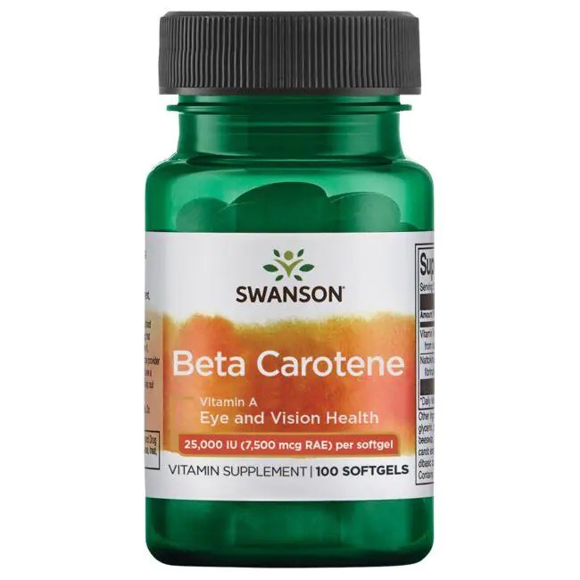(BILL US) SWANSON BETA CAROTENE - Viên Uống Cung Cấp Vitamin A 25.000 IU 100 Viên