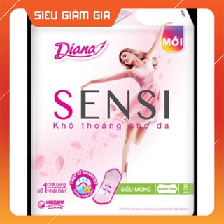 Băng Vệ Sinh Diana Sensi Siêu Mỏng Không Cánh (Gói 8 Miếng)