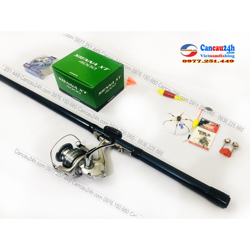 Bộ cần câu cá xa bờ Superpro AX-T 360-390-420 + Máy câu Shimano Sienna 4000FG