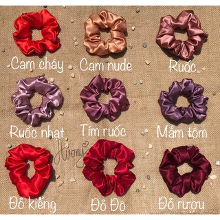 Cột tóc vải scrunchie gam màu nóng