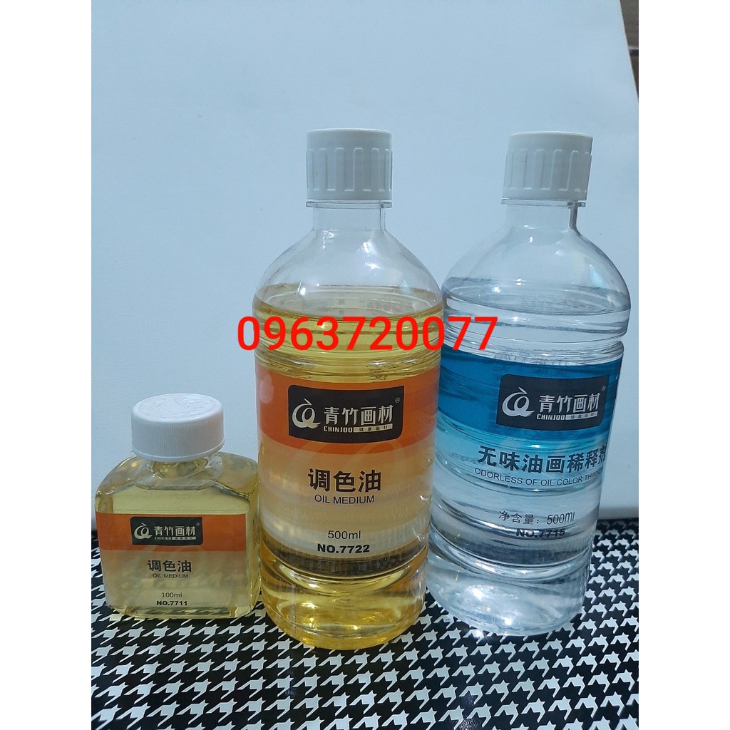 Dầu Lanh, Dầu Thông Chinjoo, phủ bóng bảo quản tranh Chai 100ml &amp; 500ml