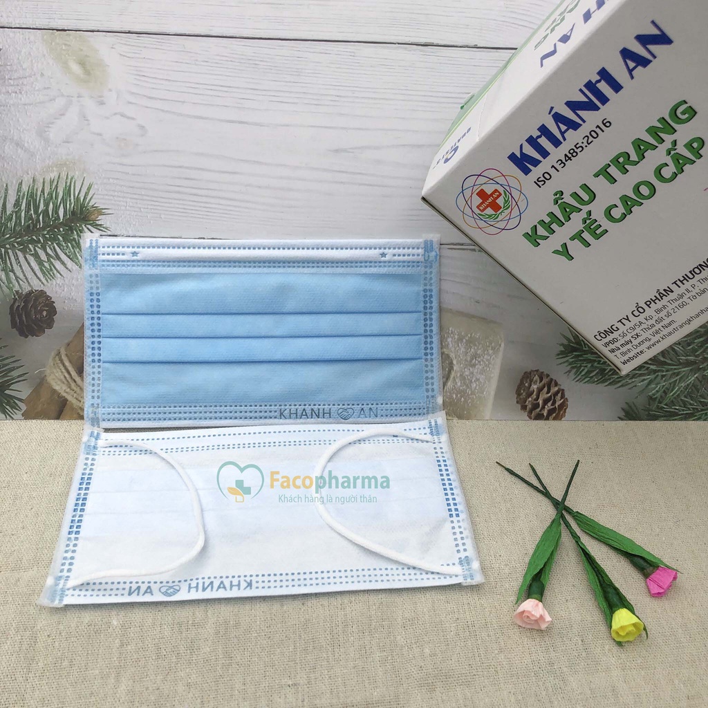 Khẩu trang y tế 4 lớp kháng khuẩn cao cấp Hộp 50 cái Khánh An