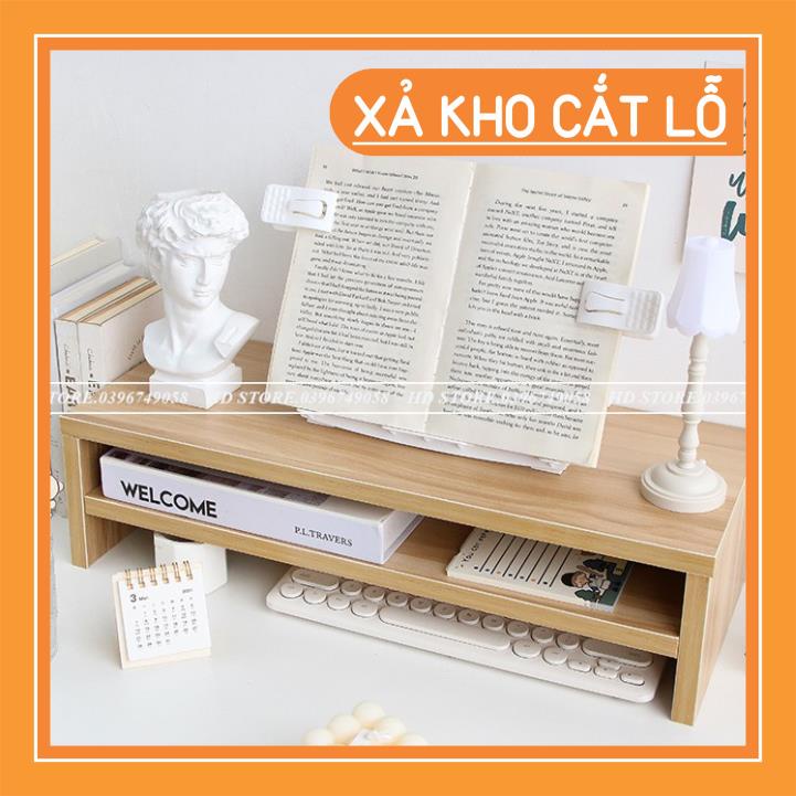 KỆ ĐỂ SÁCH - KỆ MÁY TÍNH - DECOR LẮP GHÉP - 2 TẦNG