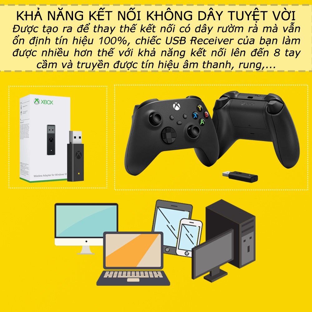 USB Xbox Wireless Adapter Receiver Tay Cầm Xbox