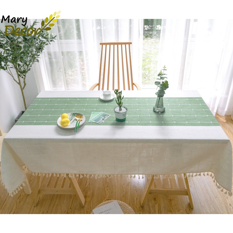 Khăn trải bàn cao cấp Mary Decor chất liệu cotton thêu - KBCC06