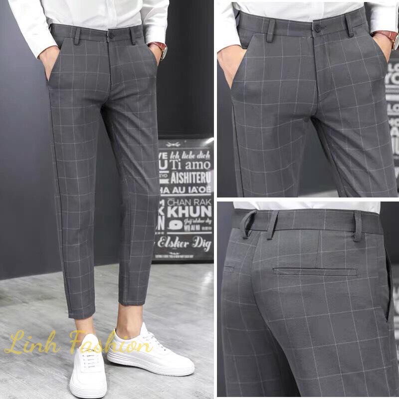 Quần tây nam ống côn body sọc caro mẫu mới hot 2020 | BigBuy360 - bigbuy360.vn