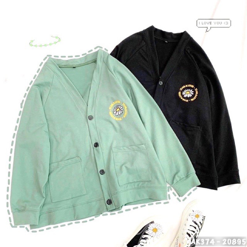 Áo Khoác Cardigan Nữ Nỉ Bông Hàng QC Dày Dặn UNISEX Áo Cardigan Nữ Thun Nỉ Ngoại in FLORAL FUN - AK3374 | BigBuy360 - bigbuy360.vn