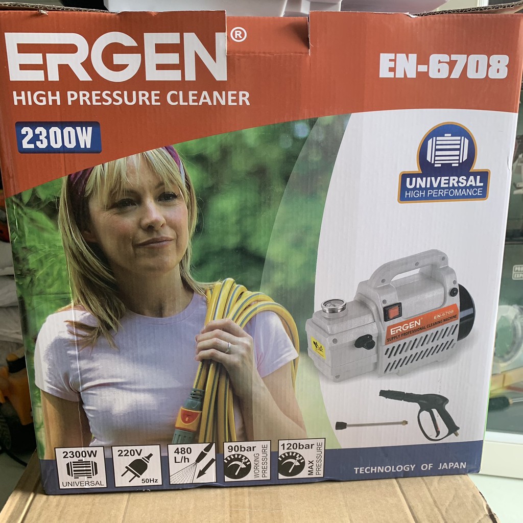 Máy Rửa Xe Ergen  Công Suất 2300W - Áp Lực 120 Bar - Moto Từ 100% Dây Đồng