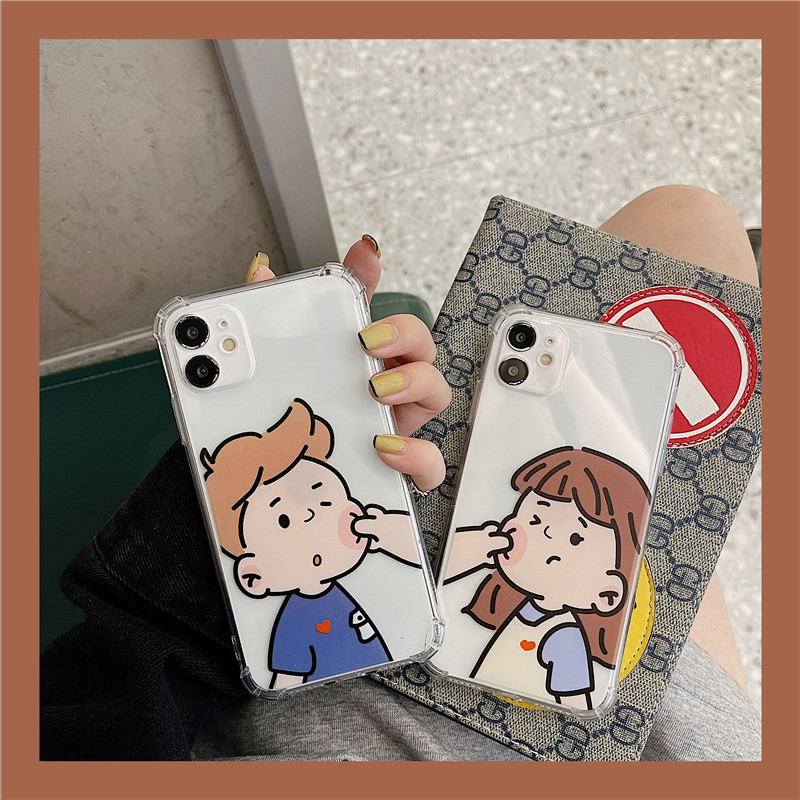 iPhone 12 11 Pro Max 12 Mini SE 2020 X XR XS Max 7 8 6 6s Plus Ốp điện thoại kính silicone trong suốt mềm chống rơi 4 góc cho