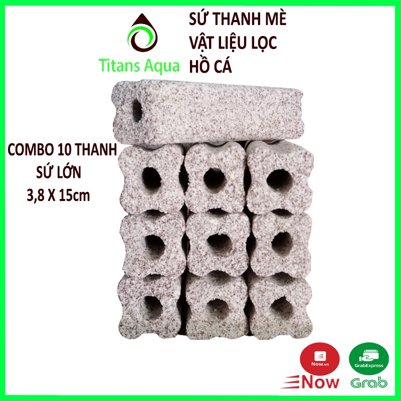 COMBO 10 SỨ THANH MUỐI TIÊU LỚN 3.8x15cm - VẬT LIỆU LỌC HỒ CÁ