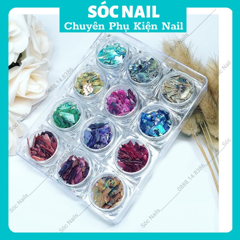 Xà Cừ Ẩn Móng Nail Vân Đá Mỏng 12 Màu