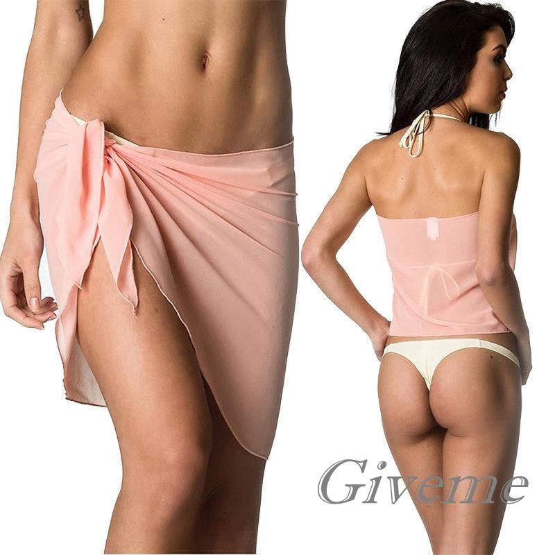 Chân Váy Đi Biển Vải Voan Màu Trơn Thời Trang Quyến Rũ Cho Nữ