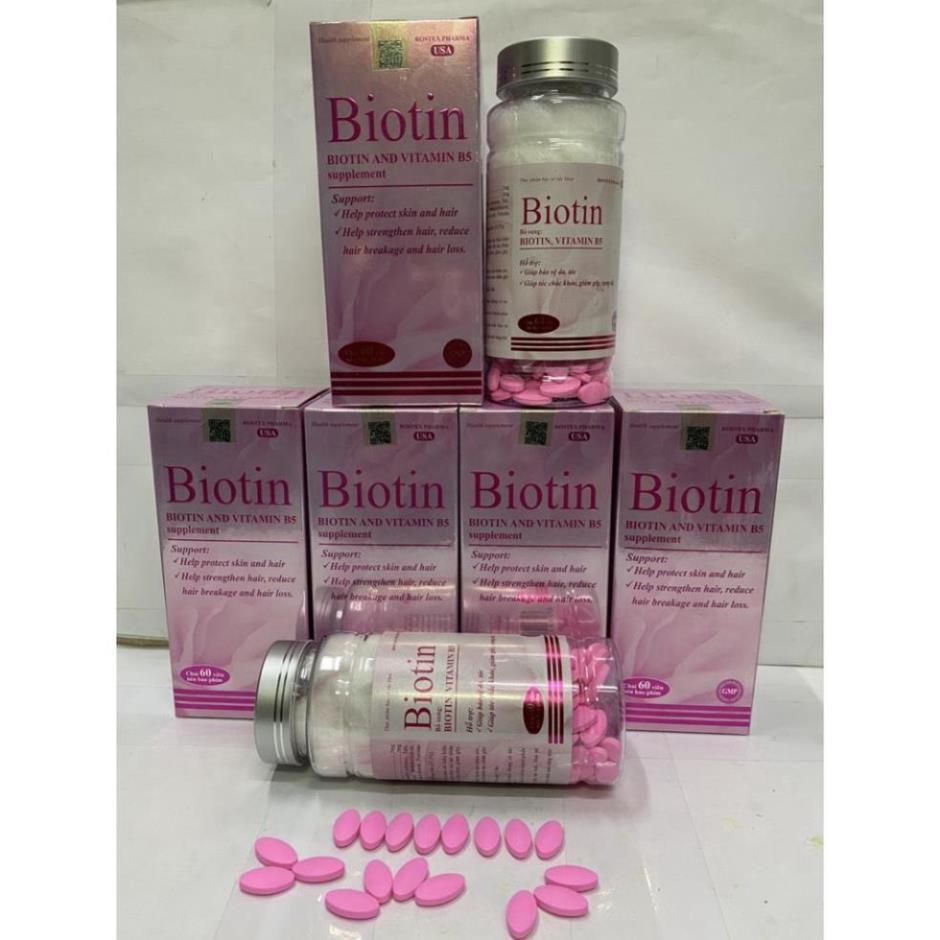 Biotin bổ sung biotin vitamin B5, giúp bảo vệ tóc cho tóc chắc khỏe, làm đẹp da chống lão hóa T t