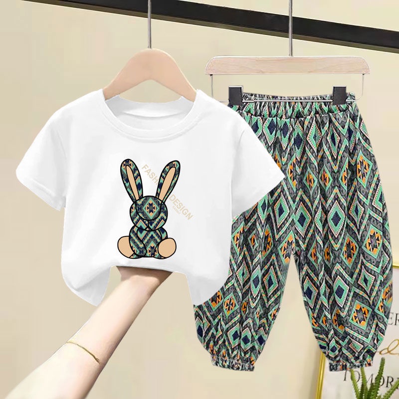 Set Áo Thun Ngắn Tay + Quần Dài Thời Trang Cho Bé
