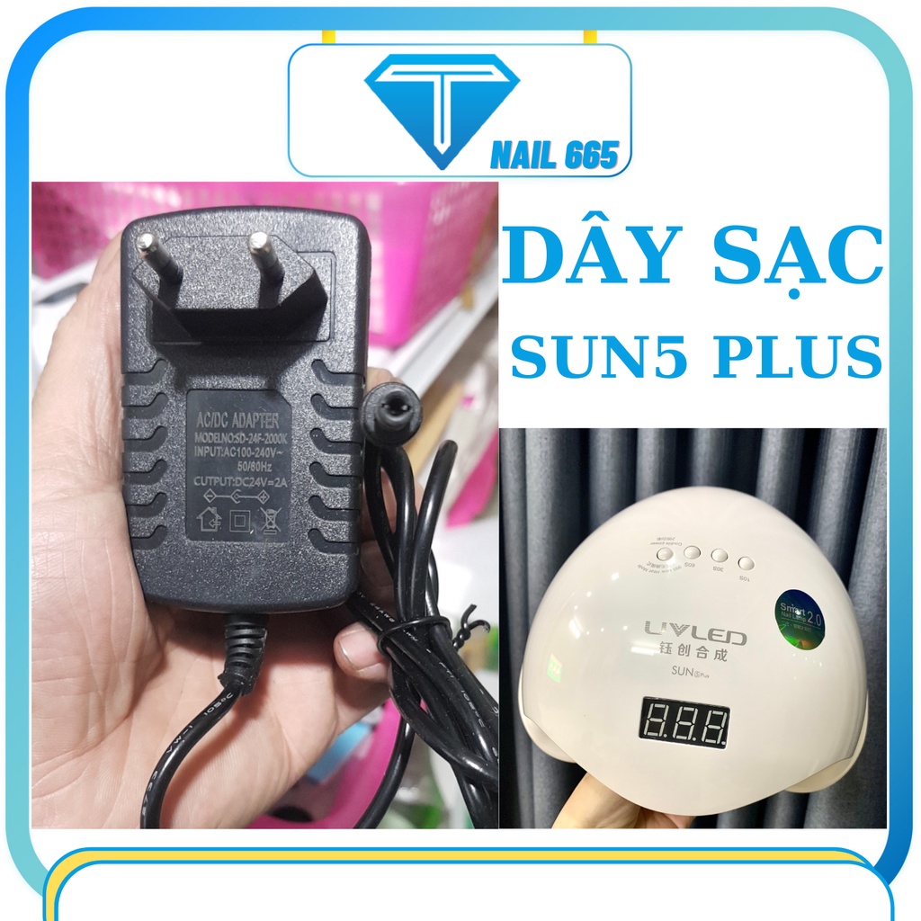 Dây sạc máy hơ gel , Dây sạc máy hơ sun5plus ,T2 ,72W , T3 , loại sịn