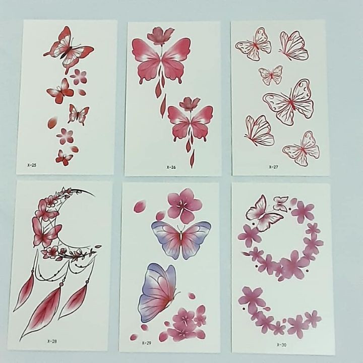 Combo 30 Tấm Hình Xăm Dán Hình Bướm Hình Xăm Hoạt Hình Hình Xăm Mini Sticker mini Sticker Trang trí đẹp siêu cute Giá rẻ