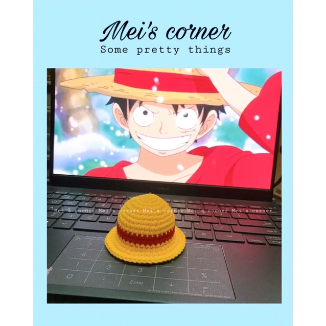 MÓC KHOÁ MŨ RƠM LUFFY One piece LEN MÓC handmade- straw hat keychain