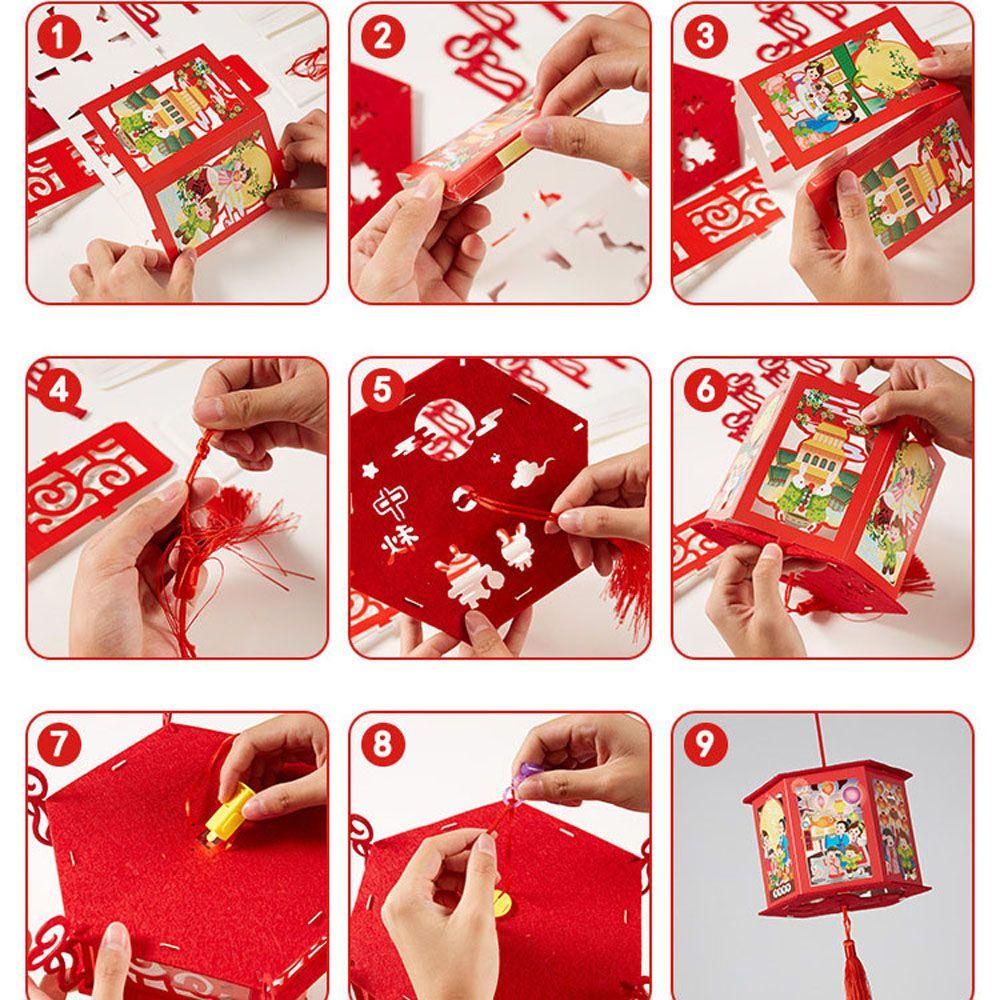 YIYU Lồng Đèn Không Dệt Hình Thỏ Dễ Thương Dùng Trang Trí Lễ Hội DIY