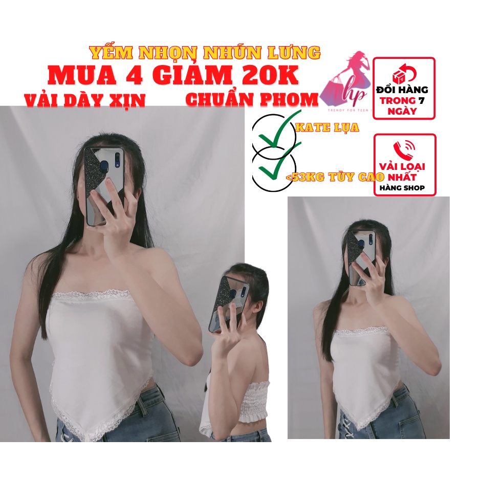 áo yếm croptop nữ ôm body tà nhọn nhún hở lưng  màu trắng đen sexy kiểu hàn quốc thời trang