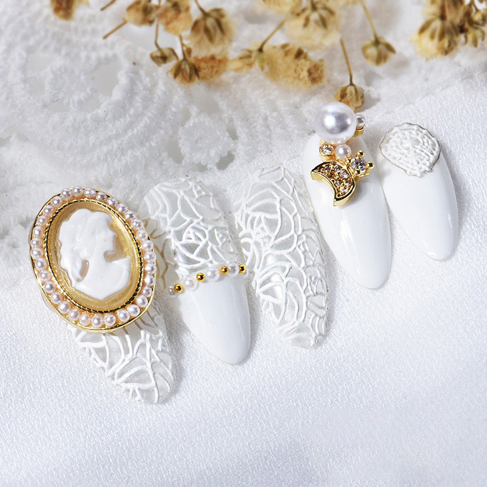 [Hàng mới về] Miếng dán trang trí móng tay họa tiết dập nổi 5D thời trang Bohemia cổ điển DIY