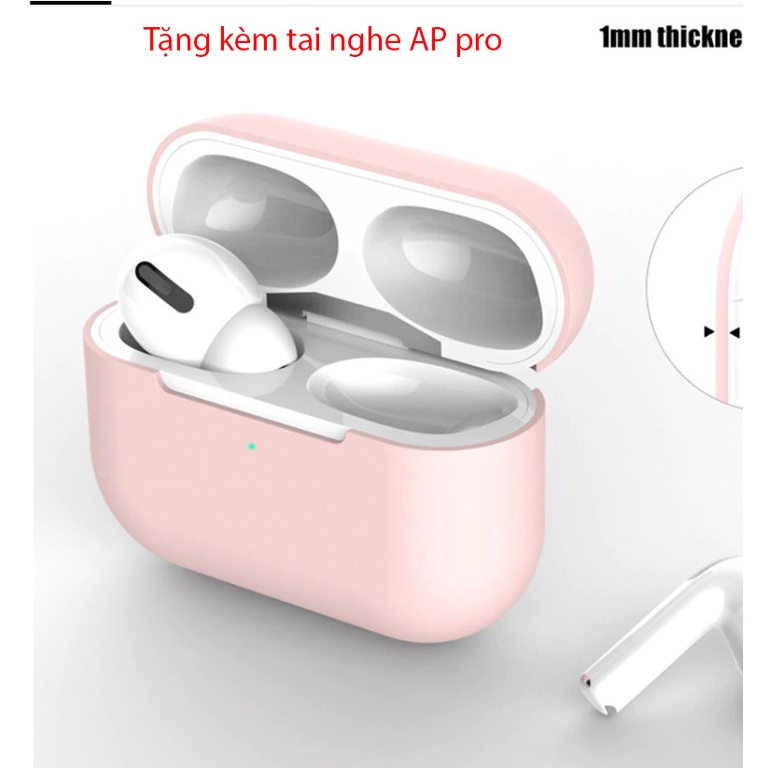 Tặng kèm tai nghe không dây Ap pro Ốp tai nghe AP pro có nhiều màu sắc  kèm tai nghe bluetooth xịn âm thanh quá hay