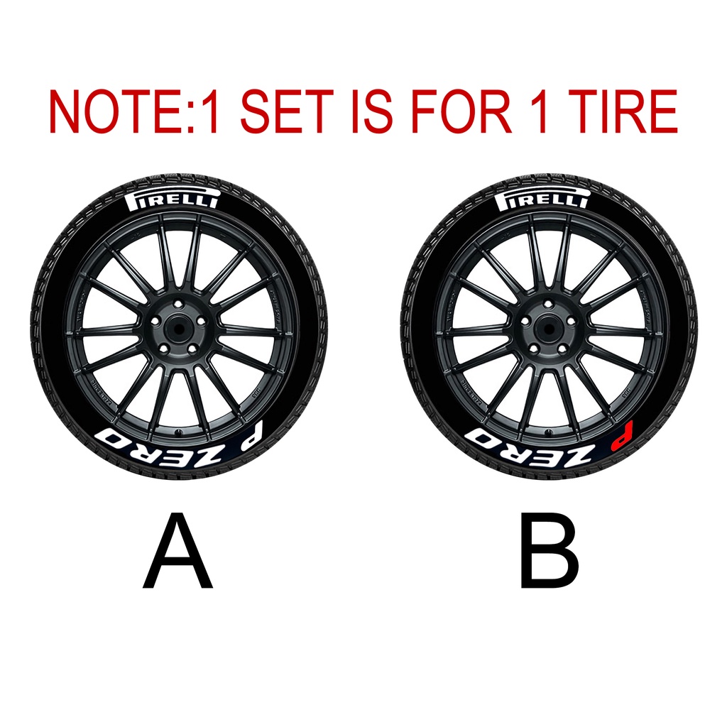 Set sticker trang trí bánh xe hơi hình chữ cái độc đáo