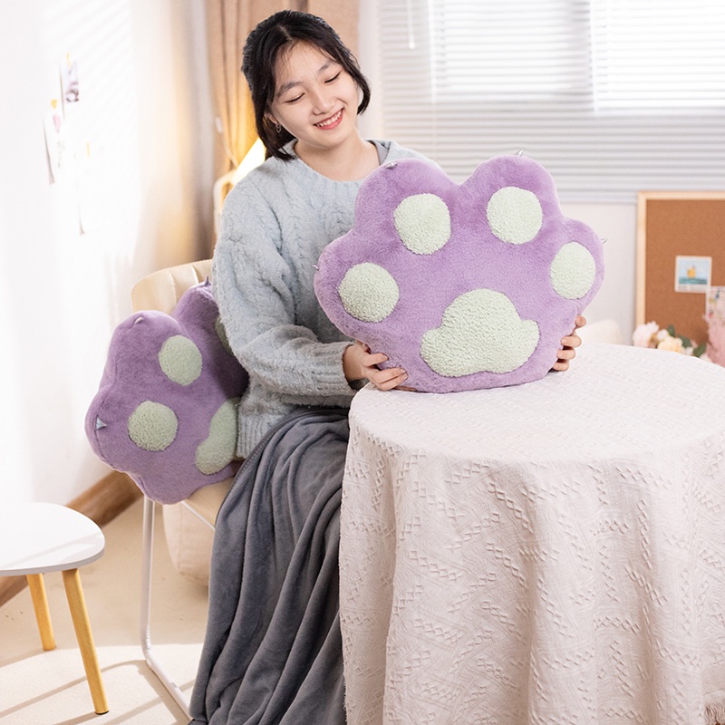 Gối Nhồi Bông Mềm Mịn 50CM Hình Chân Mèo Nhiều Màu Sắc