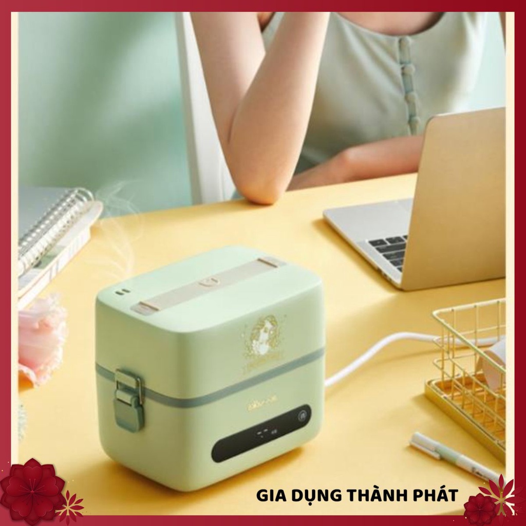 Hộp cơm cắm điện Bear DFH-B12E1, 2 tầng 3 ngăn, sử dụng inox cao cấp 304, dùng cho văn phòng