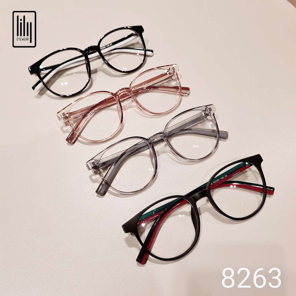 Gọng kính nam nữ Lilyeyewear mắt tròn chất liệu dày dặn chắc chắn thời trang 8263 | BigBuy360 - bigbuy360.vn