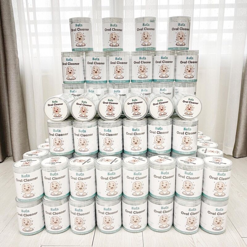 Rơ lưỡi tưa lưỡi cho bé KUTA, dệt sợi cotton 100%, mềm mại, kháng khuẩn, an toàn và sạch sẽ [Hộp 30 chiếc]