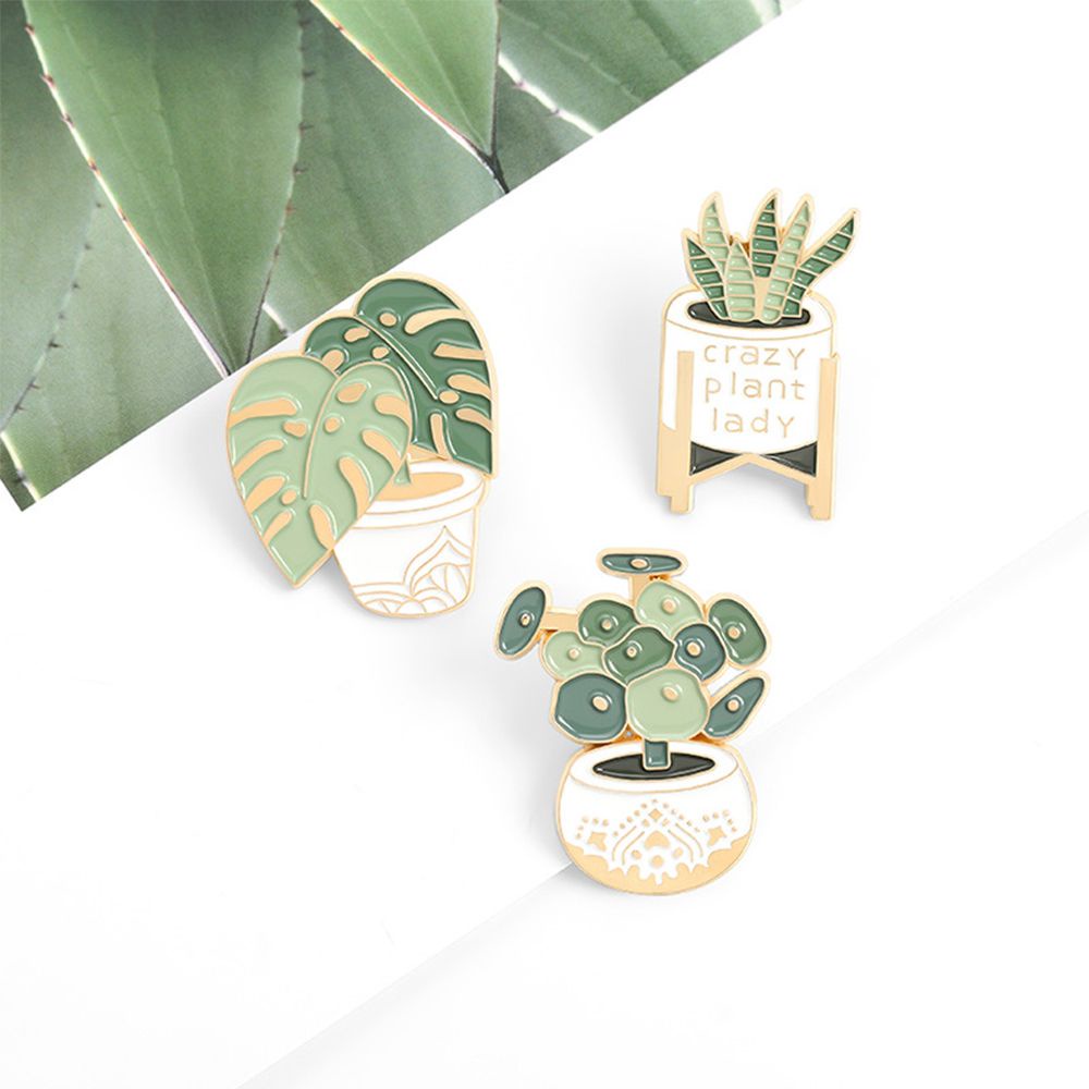 MIHAN1 Gift for Friends Lapel Pin Jewelry Custom Crazy Plant Lady Enamel Pins Clothes Sansevieria Brooches Bag Backpacks Novelty Potted Plant Badge