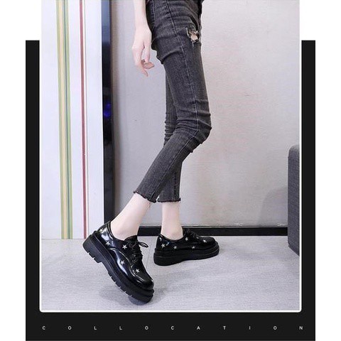 Giày Oxford Nữ 5 Phân Da Lì In Ngôi Sao 87098_151389