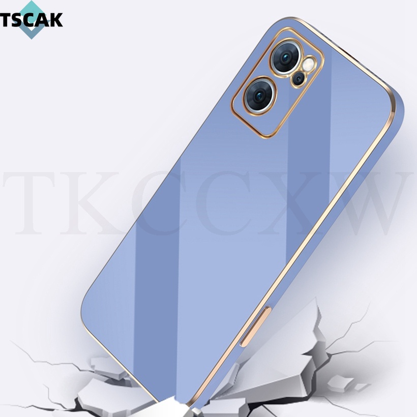Ốp Điện Thoại Silicon Mềm Màu Trơn Mạ 6D Sang Trọng Cho OPPO Reno 7 Pro Reno7 Z Reno6 Z Reno5 Z Reno4 Z