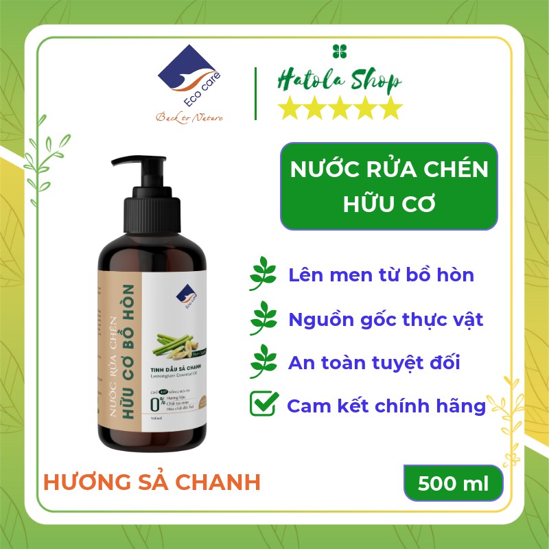 Nước rửa chén, Nước rửa bát hữu cơ Bồ hòn Ecocare 500ml