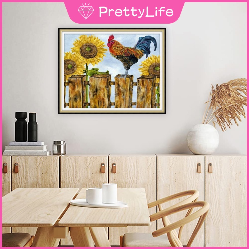 Bộ Tranh Đính Đá 5D Họa Tiết Chú Gà Con Độc Đáo Kích Thước 50x40cm Diy Dùng Trang Trí Nhà Cửa