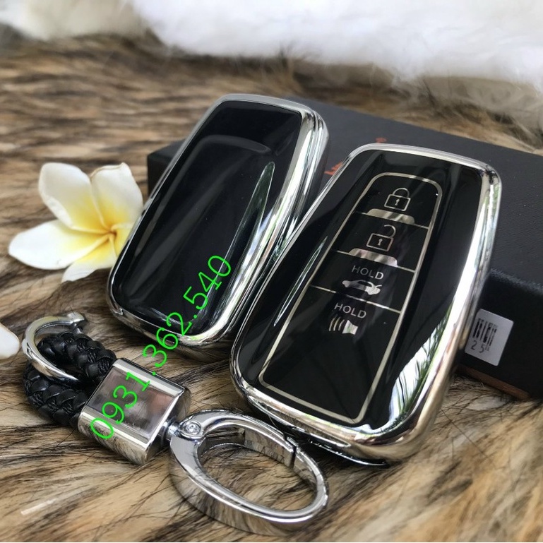 Bao chìa khoá xe Toyota Camry 2020 silicon mạ crom kèm móc khóa cao cấp