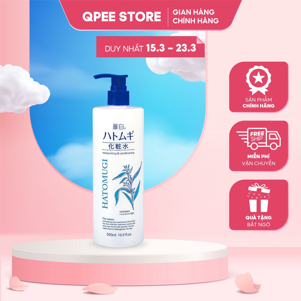 ✅[CHÍNH HÃNG] Nước hoa hồng dưỡng ẩm trắng da Hatomugi Nhật Bản 500ml - QPEE STORE