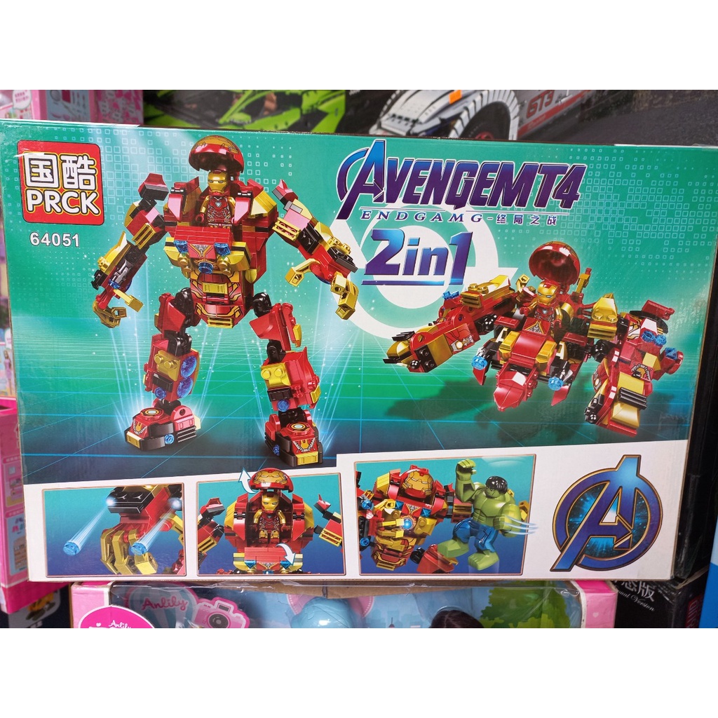 Xếp Hình Ninja Iron Man hulk  64051. Gồm 318 chi tiết.Lắp Ráp Đồ Chơi Cho Bé.