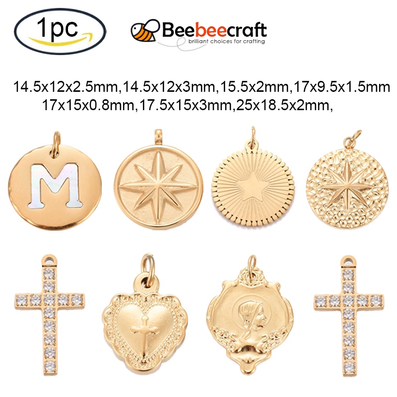 1 Mặt Charm Hình Trái Tim Bằng Thép Không Gỉ 316 Kích Thước 14.5x12x3mm